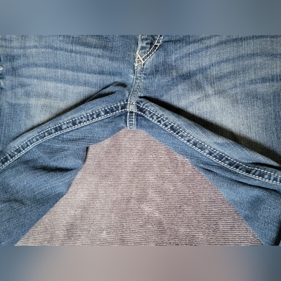 Women's Sz 12s Express Stella Low Rise Bootcut Blue Jeans Y2K Style EUC - Picture 4 of 10